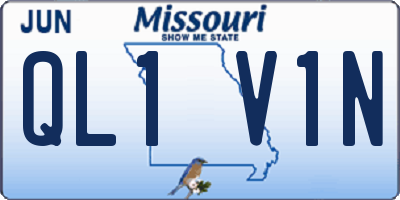 MO license plate QL1V1N
