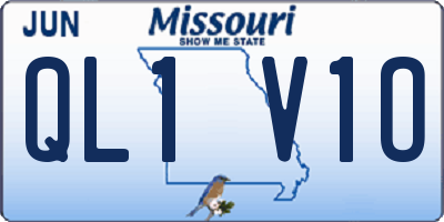 MO license plate QL1V1O