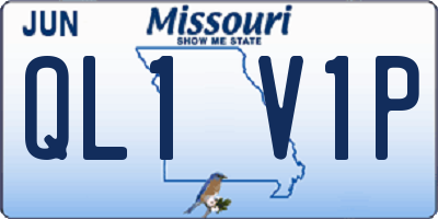 MO license plate QL1V1P