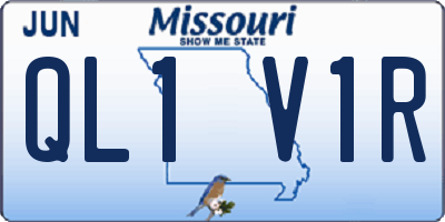 MO license plate QL1V1R