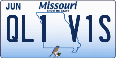 MO license plate QL1V1S
