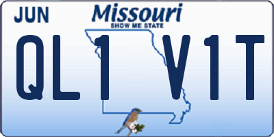 MO license plate QL1V1T