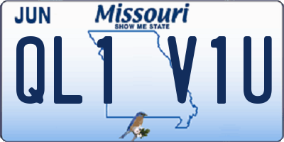 MO license plate QL1V1U