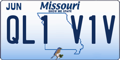 MO license plate QL1V1V