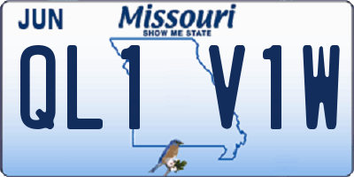 MO license plate QL1V1W