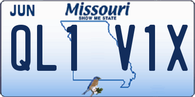 MO license plate QL1V1X