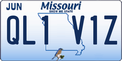 MO license plate QL1V1Z
