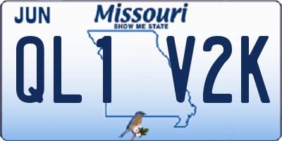MO license plate QL1V2K