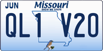 MO license plate QL1V2O