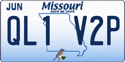 MO license plate QL1V2P