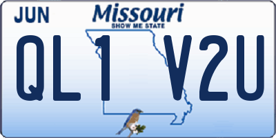 MO license plate QL1V2U