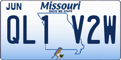 MO license plate QL1V2W