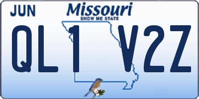 MO license plate QL1V2Z
