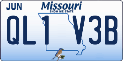 MO license plate QL1V3B