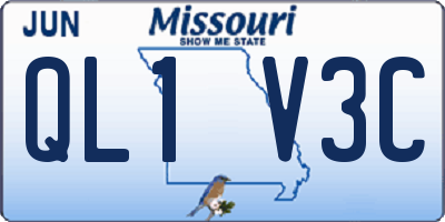 MO license plate QL1V3C