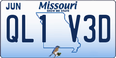 MO license plate QL1V3D