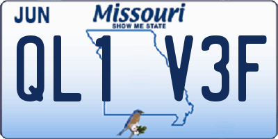 MO license plate QL1V3F