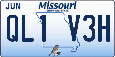 MO license plate QL1V3H