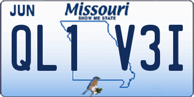 MO license plate QL1V3I