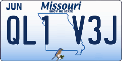 MO license plate QL1V3J