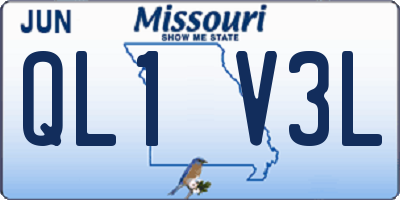 MO license plate QL1V3L