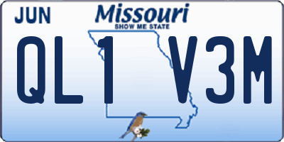 MO license plate QL1V3M