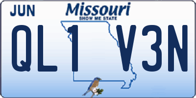MO license plate QL1V3N
