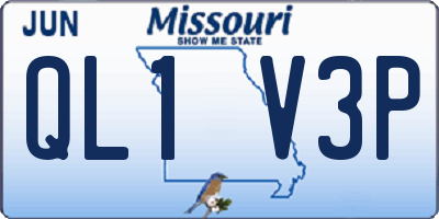 MO license plate QL1V3P
