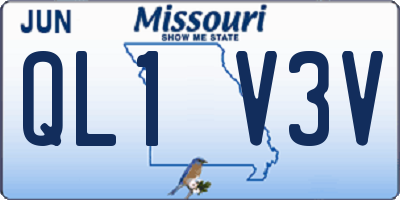 MO license plate QL1V3V