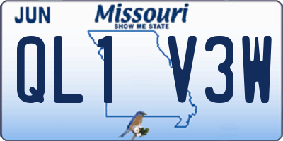 MO license plate QL1V3W