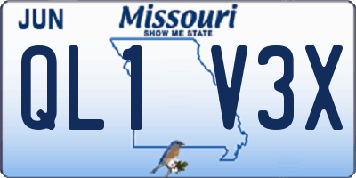 MO license plate QL1V3X