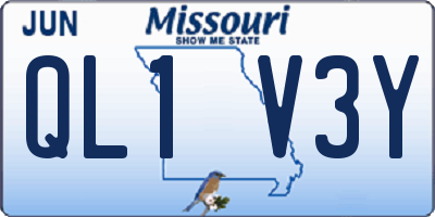 MO license plate QL1V3Y
