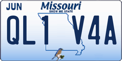MO license plate QL1V4A
