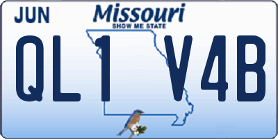 MO license plate QL1V4B