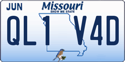 MO license plate QL1V4D