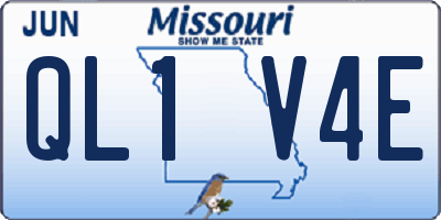 MO license plate QL1V4E