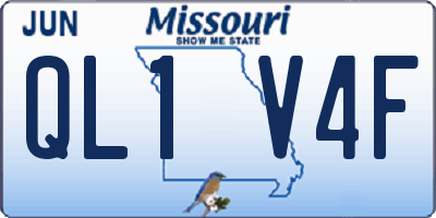 MO license plate QL1V4F