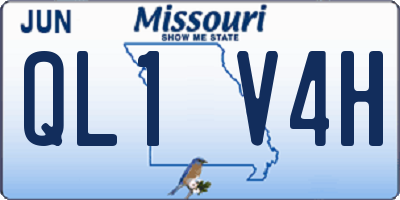 MO license plate QL1V4H