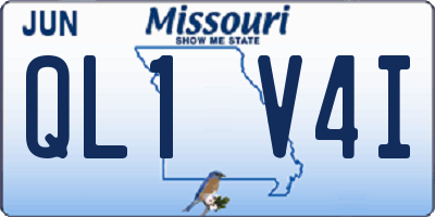 MO license plate QL1V4I