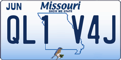 MO license plate QL1V4J