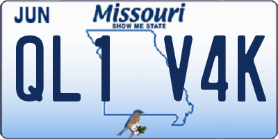 MO license plate QL1V4K