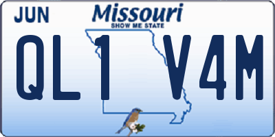 MO license plate QL1V4M