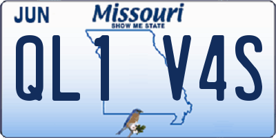 MO license plate QL1V4S