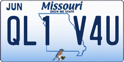 MO license plate QL1V4U