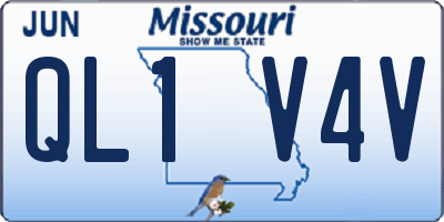 MO license plate QL1V4V