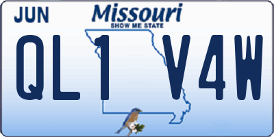 MO license plate QL1V4W
