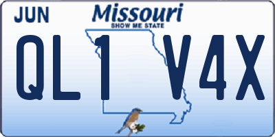 MO license plate QL1V4X
