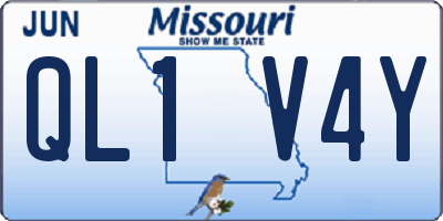 MO license plate QL1V4Y