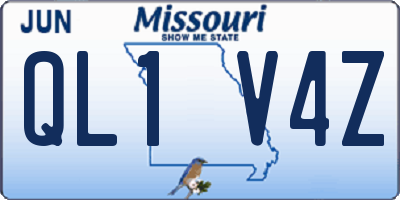 MO license plate QL1V4Z