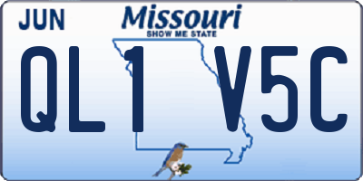 MO license plate QL1V5C